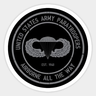 United States Army Paratroopers Sticker